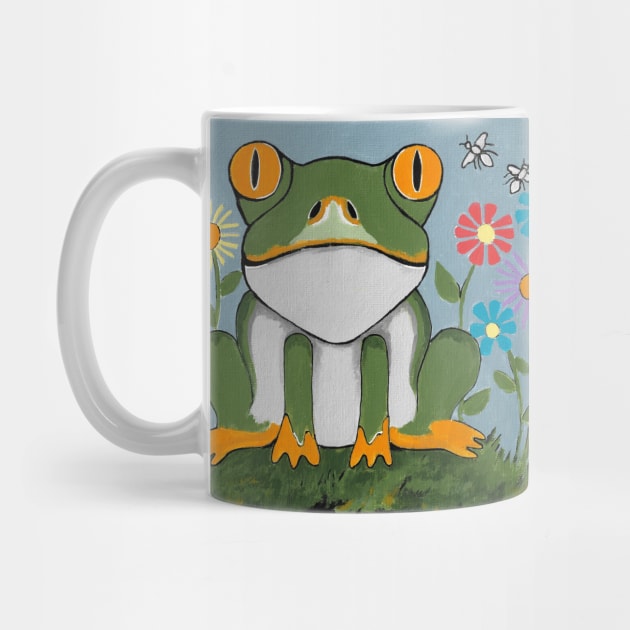 JUST Chillin Funny Frog Painting by SartorisArt1